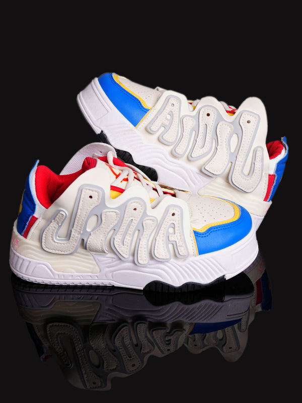 AJK-0711 Women’s Multicolor Chunky Sneakers – Trendy Red & Blue Street Style