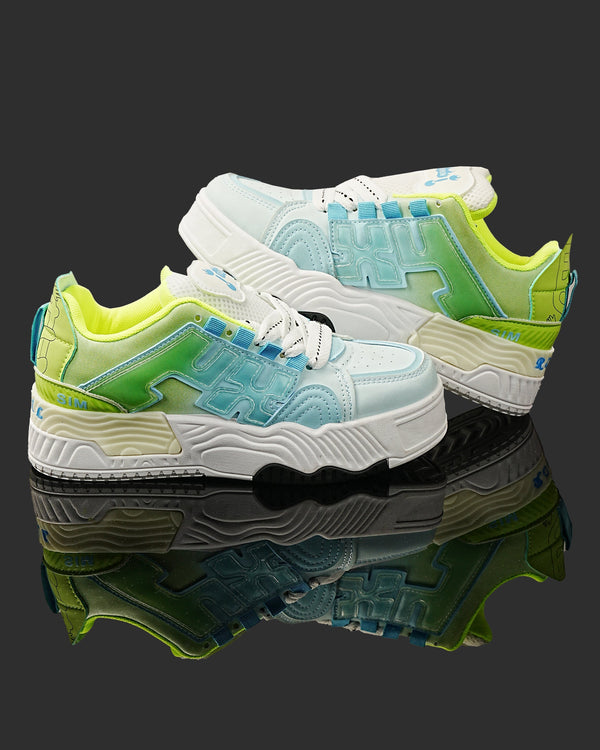 AJK Green Blue Chunky Sneakers – Streetwear Casual Shoes