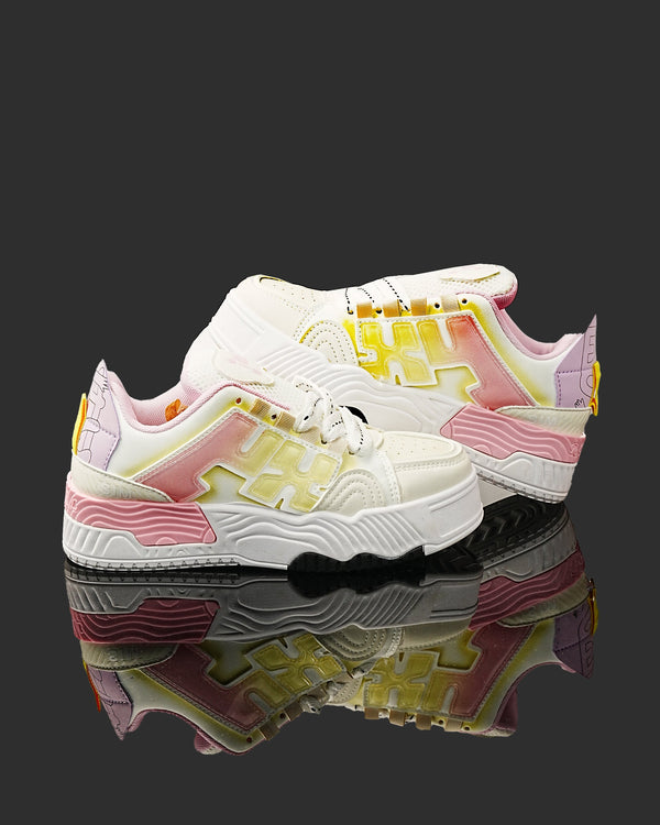 AJK White Pink Chunky Sneakers – Trendy Women’s Street Style Shoes