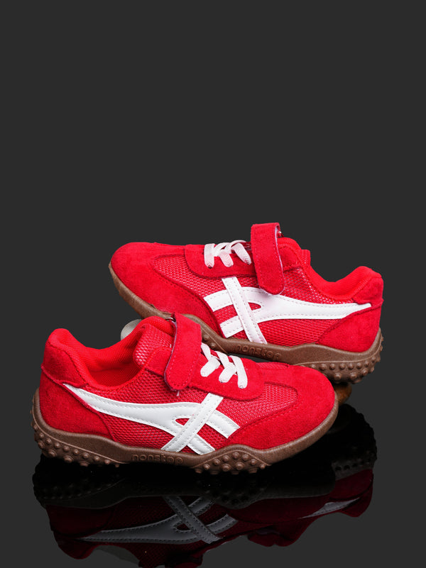 Kids' High-Grip Play Sneakers with Velcro - Racing Red